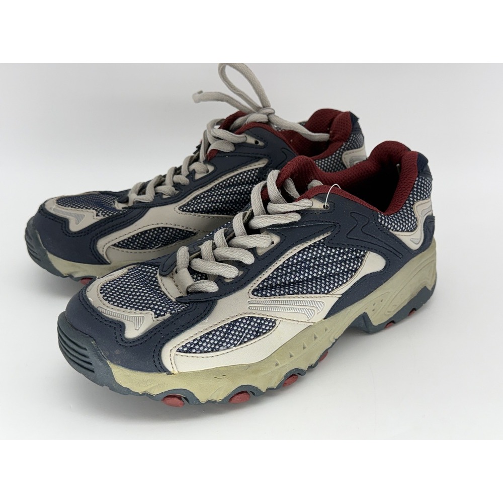 PRIMARK essentials Athletic Sneakers Womens 4 Navy Blue Red Mesh Synthetic Lace